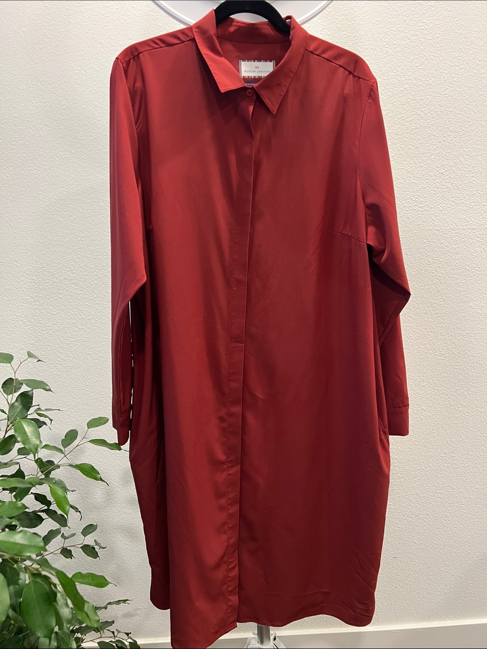 Modern Ambition red Long Button front dress XXL